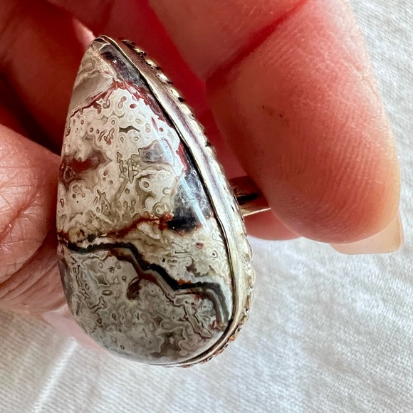 925 Playful Crazy Lace Agate Ring 6 - Picture 4 of 10